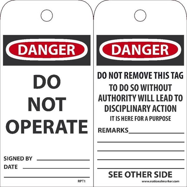 Nmc TAGS, DANGER DO NOT OPERATE,  RPT1G